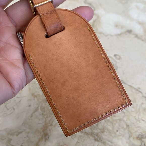 Vintage Louis Vuitton Vachetta Leather Luggage Tag & Poignet - Picture 6 of 9
